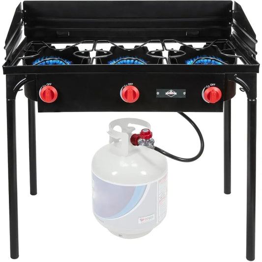 Hike Crew Cast Iron 3 Burner Outdoor Propane Portable Stove
