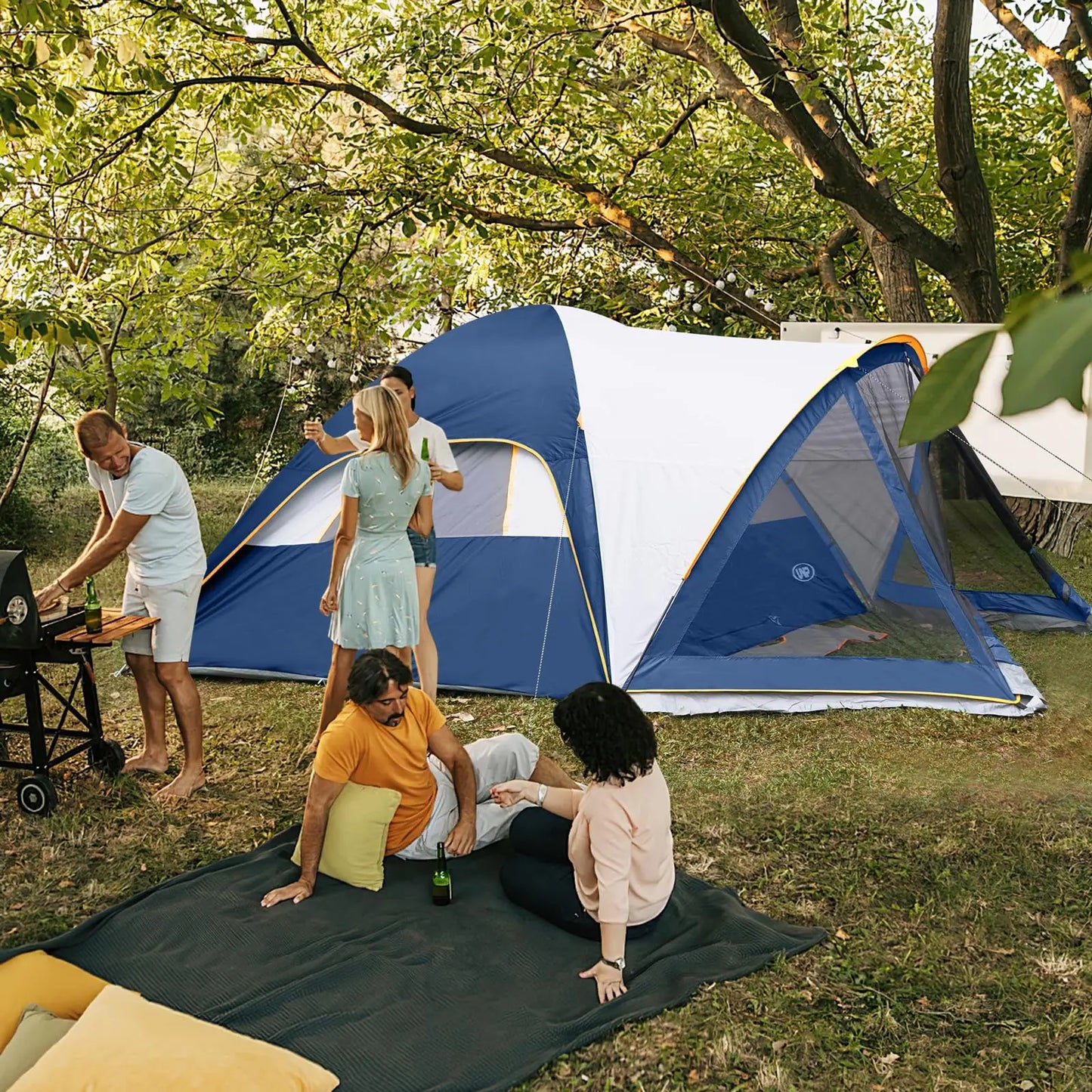 Portable 6 Person Camping Tent With Screen Room 14x11x72