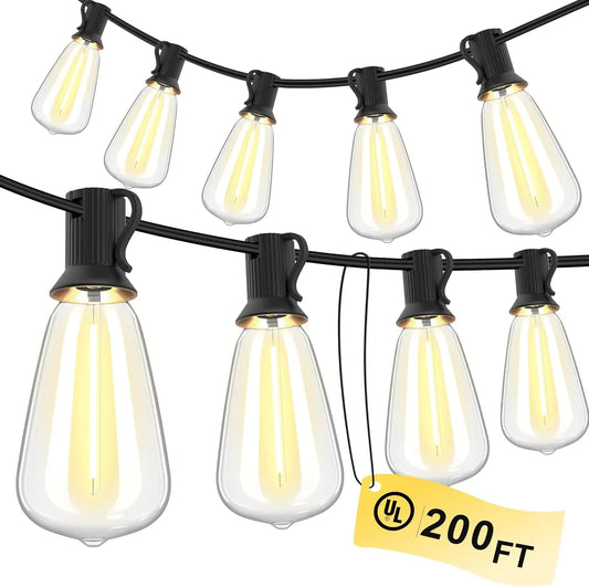 150FT LED Outdoor Patio String Lights Waterproof Dimmable