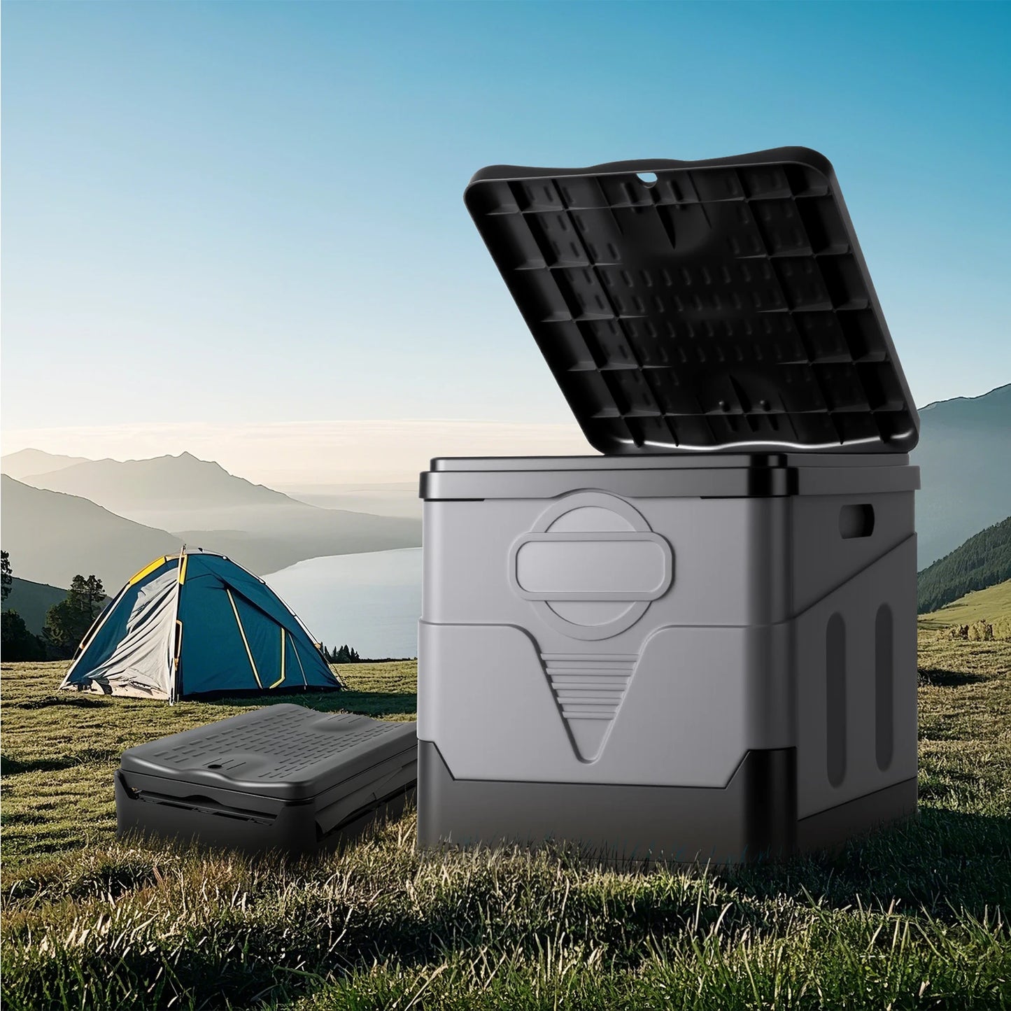 Portable Camping Toilet For Adults Folding Potty With Lid
