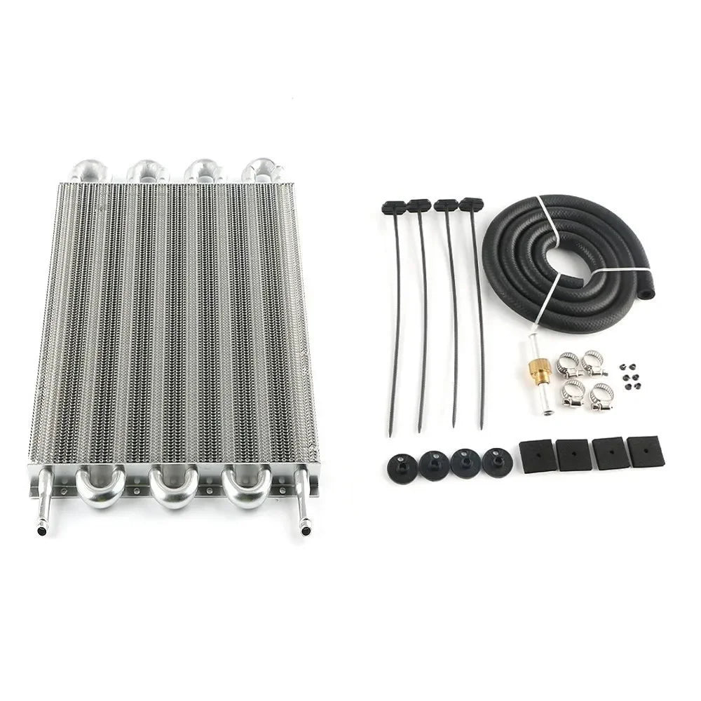 Universal Aluminum Remote Transmission Oil Cooler Auto Manual Radiator Converter Kit 2 Row 4 Row 6 Row 8 Row 10 Row 16 Row