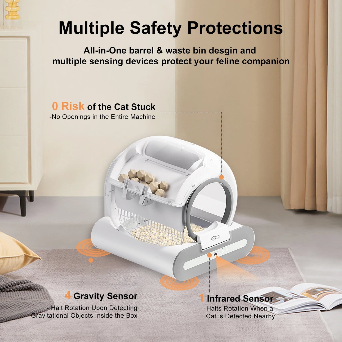 Doel Automatic Self Cleaning Cat Litter Box App Control