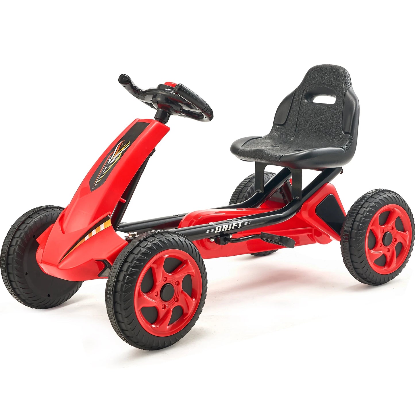 SucceBuy 66 Pounds Kids Pedal Go Kart Four Wheel Off Road Pedal Ride On Toy with Adjustable Seat Outdoor Racer Pedal Car for Boys