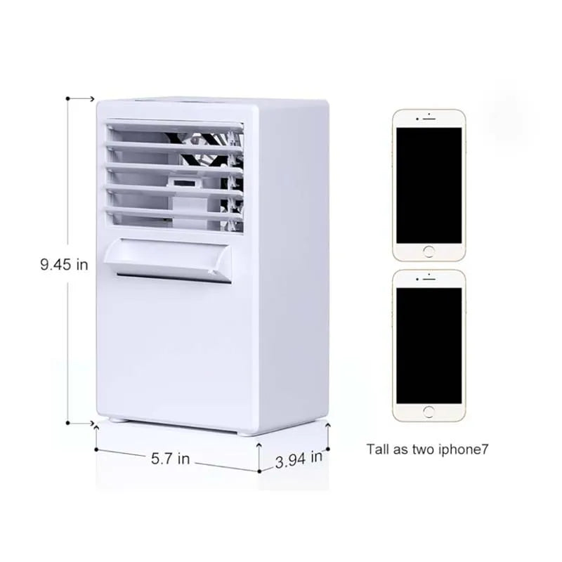 Mini Portable Air Conditioner Fan 3 in 1 Table Personal Space Cooler Misting Humidifier Purifier for Office Apartment Dorm