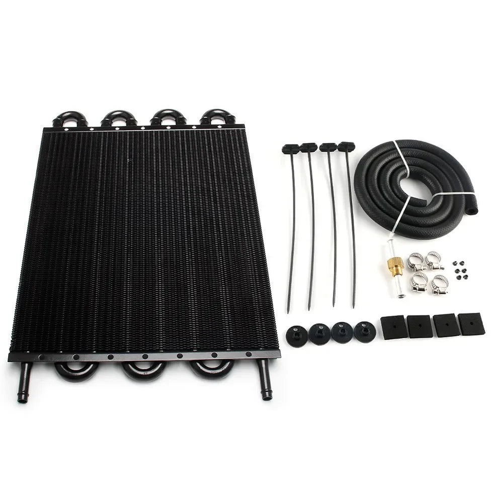 Universal Aluminum Remote Transmission Oil Cooler Auto Manual Radiator Converter Kit 2 Row 4 Row 6 Row 8 Row 10 Row 16 Row