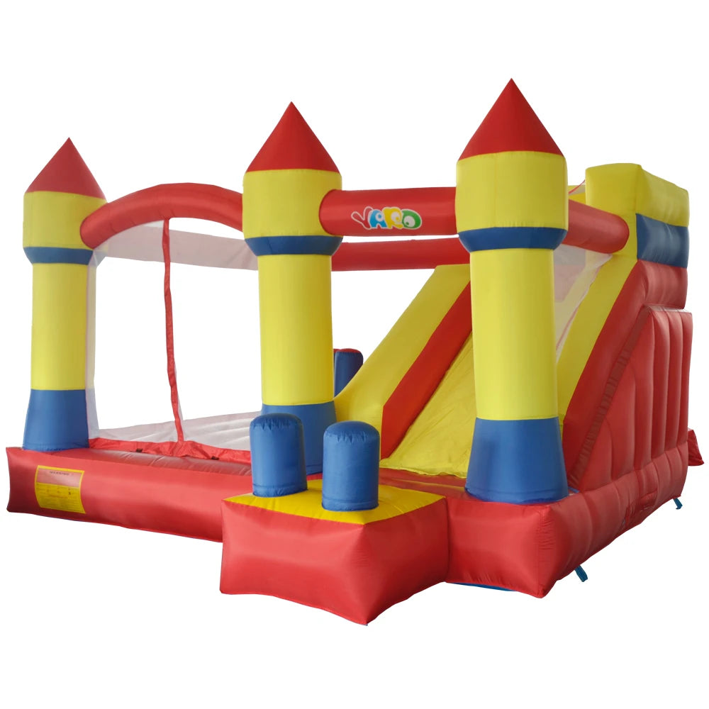 Inflatable Trampoline Bouncy Castle Jumping House with Blower Kids Playhouse Inflatable Bouncer Games for Courtyard