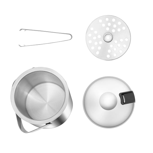 1.3L Portable Double Walled Ice Bucket with Tongs Lid Stainless Steel Ice Cube Container for Wine Drinking Beer Cooler