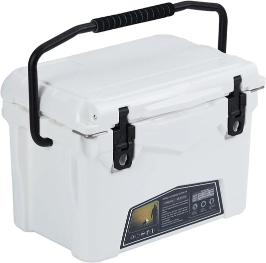 Portable Ice Cooler Heavy Duty Ice Chest with Cup Holder Fish Ruler and Bottle Openers Camping Cooler for Beach and Boat