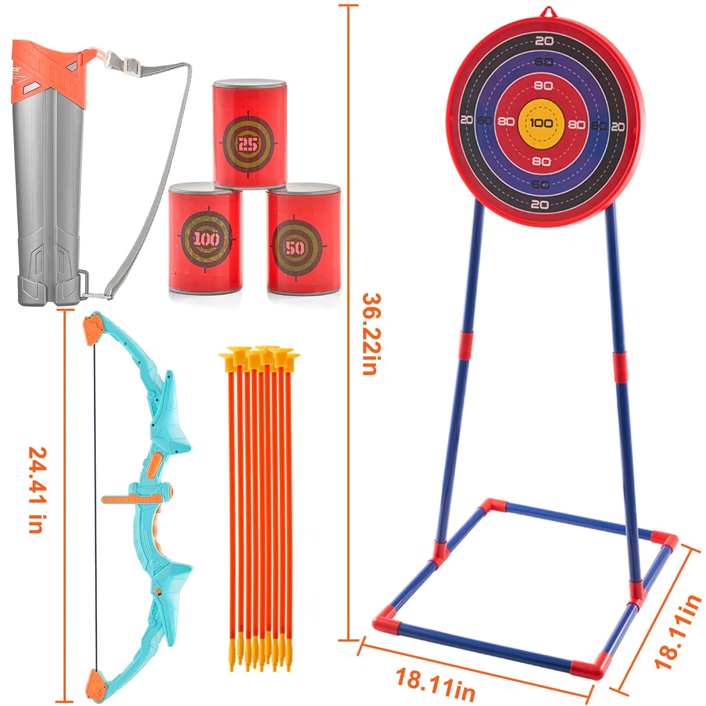 SucceBuy Bow And Arrows For Children Kids Archery Bow Practice Recurve Outdoor Sports Game Hunting Shooting Toy Gift Bow Kit