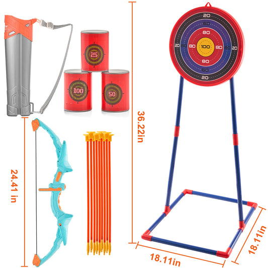 SucceBuy Bow And Arrows For Children Kids Archery Bow Practice Recurve Outdoor Sports Game Hunting Shooting Toy Gift Bow Kit
