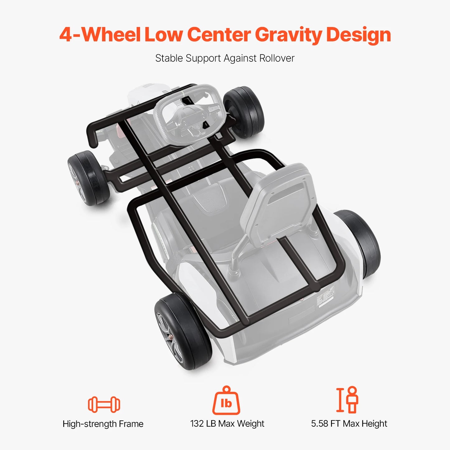 SucceBuy 24V 9Ah Electric Pedal Go Kart Portable Outdoor Race Toy with 200W Motor Adjustable Speed and Brake for Kids