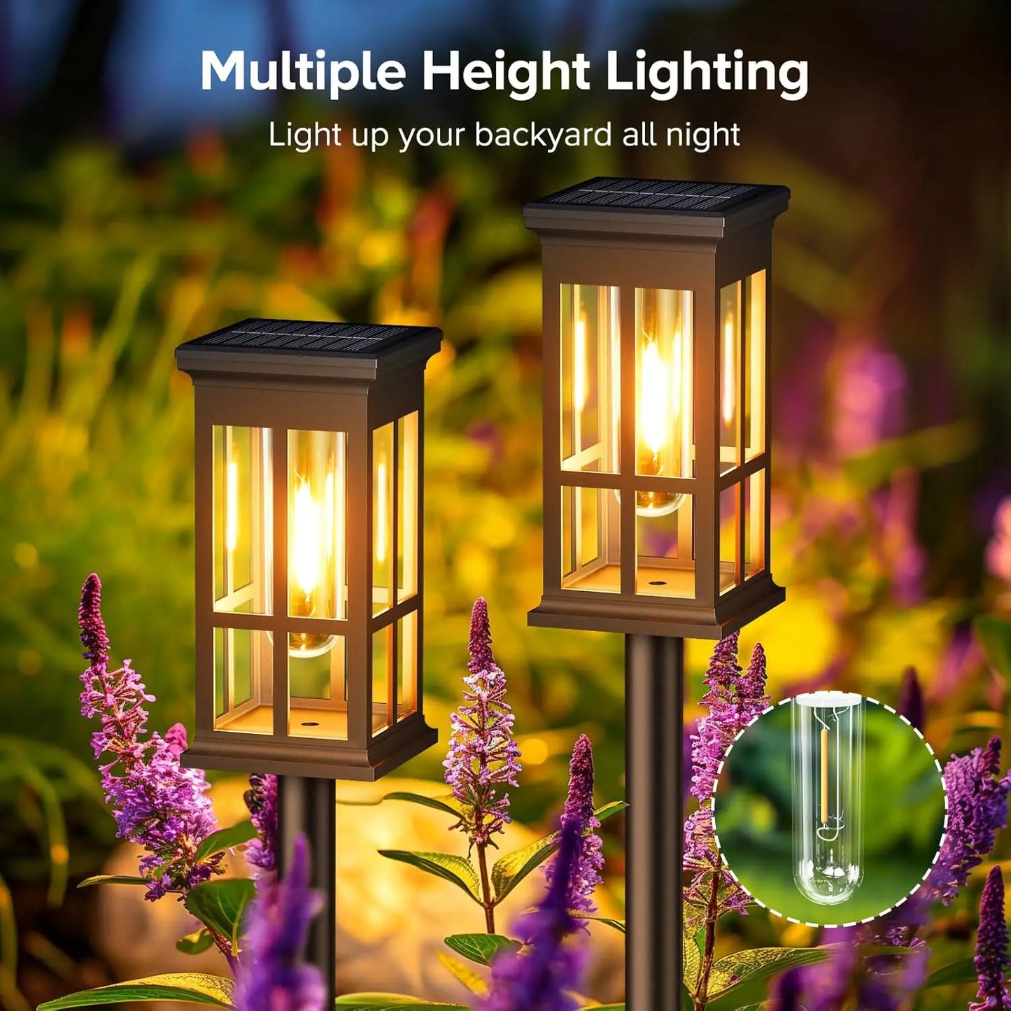 2 6 8 Pack Solar Pathway Lights Super Bright Outdoor LED