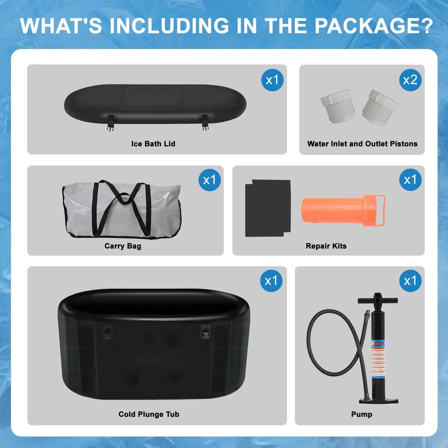 Portable Foldable Cold Plunge Tub Inflatable Recovery Ice Bath for Athletes Outdoor Water Chiller