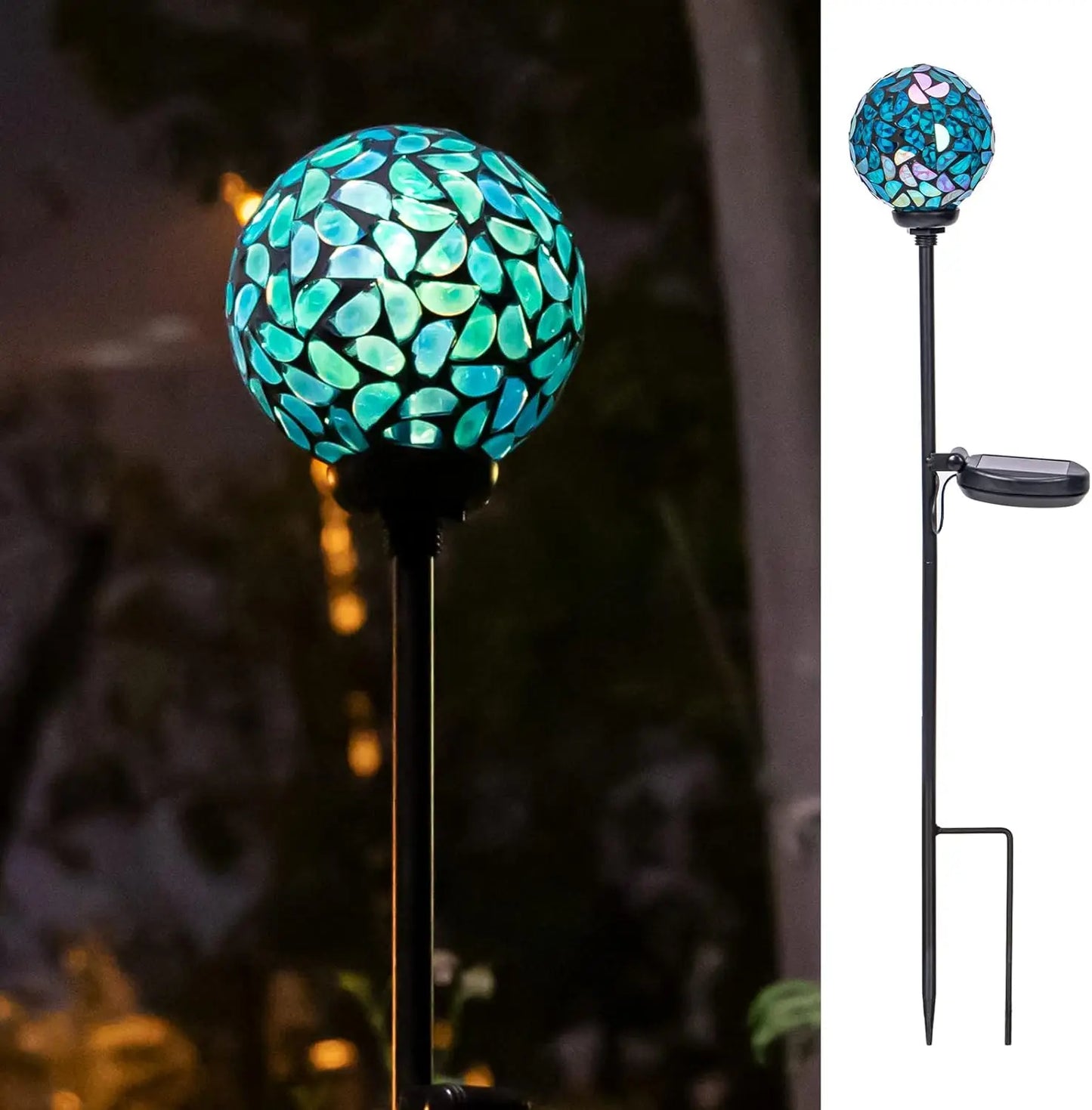 Solar Mosaic LED Garden Stake Light Waterproof Outdoor