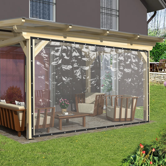 8 By 16 Ft Rainproof Clear PVC Tarpaulin Curtain 0.5mm