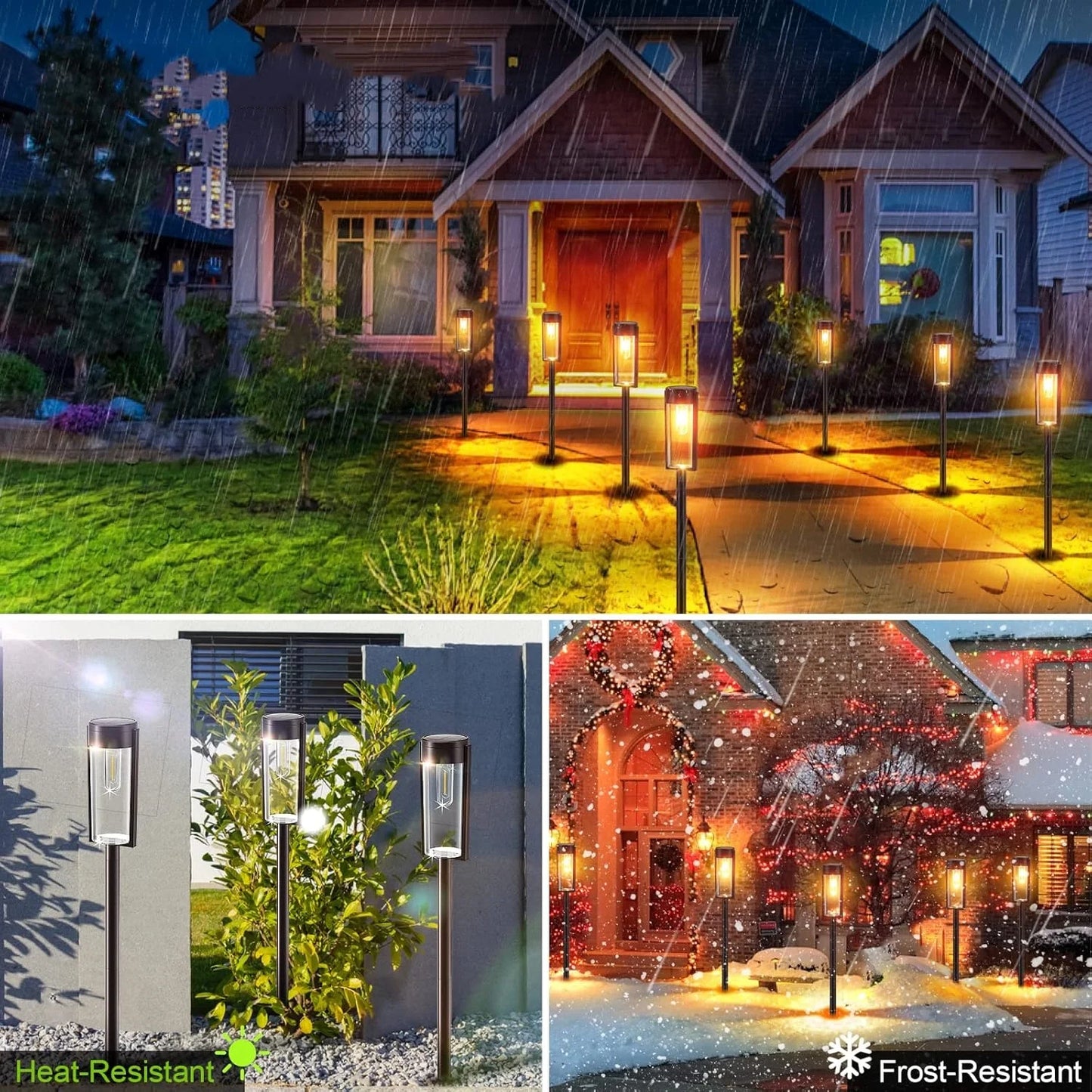 6 Or 12 Pack Solar Pathway Lights Outdoor Garden Auto On