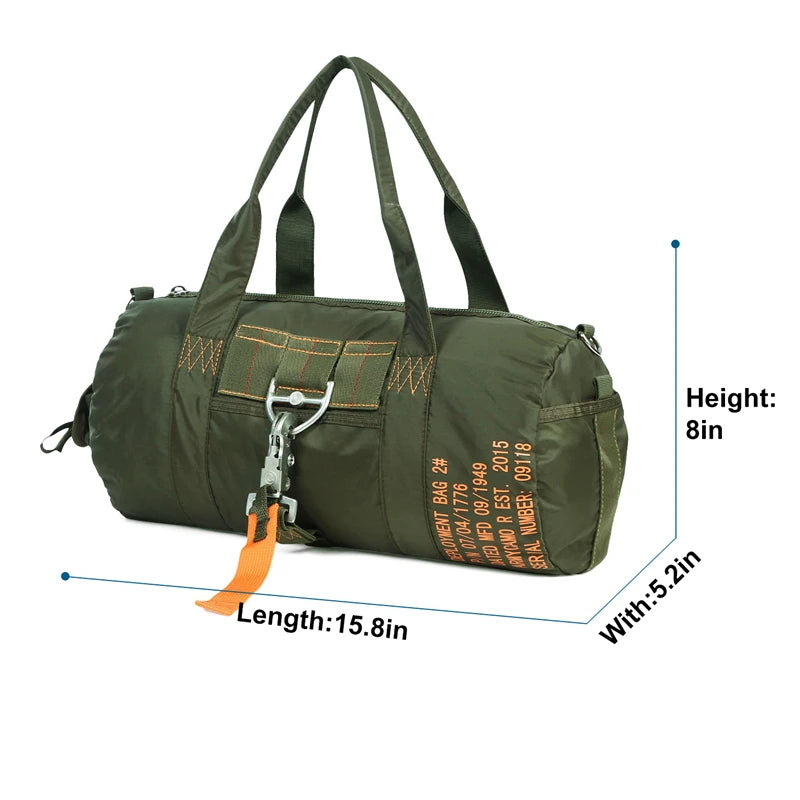 LQARMY Tactical Parachute Sport Duffle Bag 1000D Nylon Waterproof Outdoor Travel Belt Bag Camping Crossbody Bag