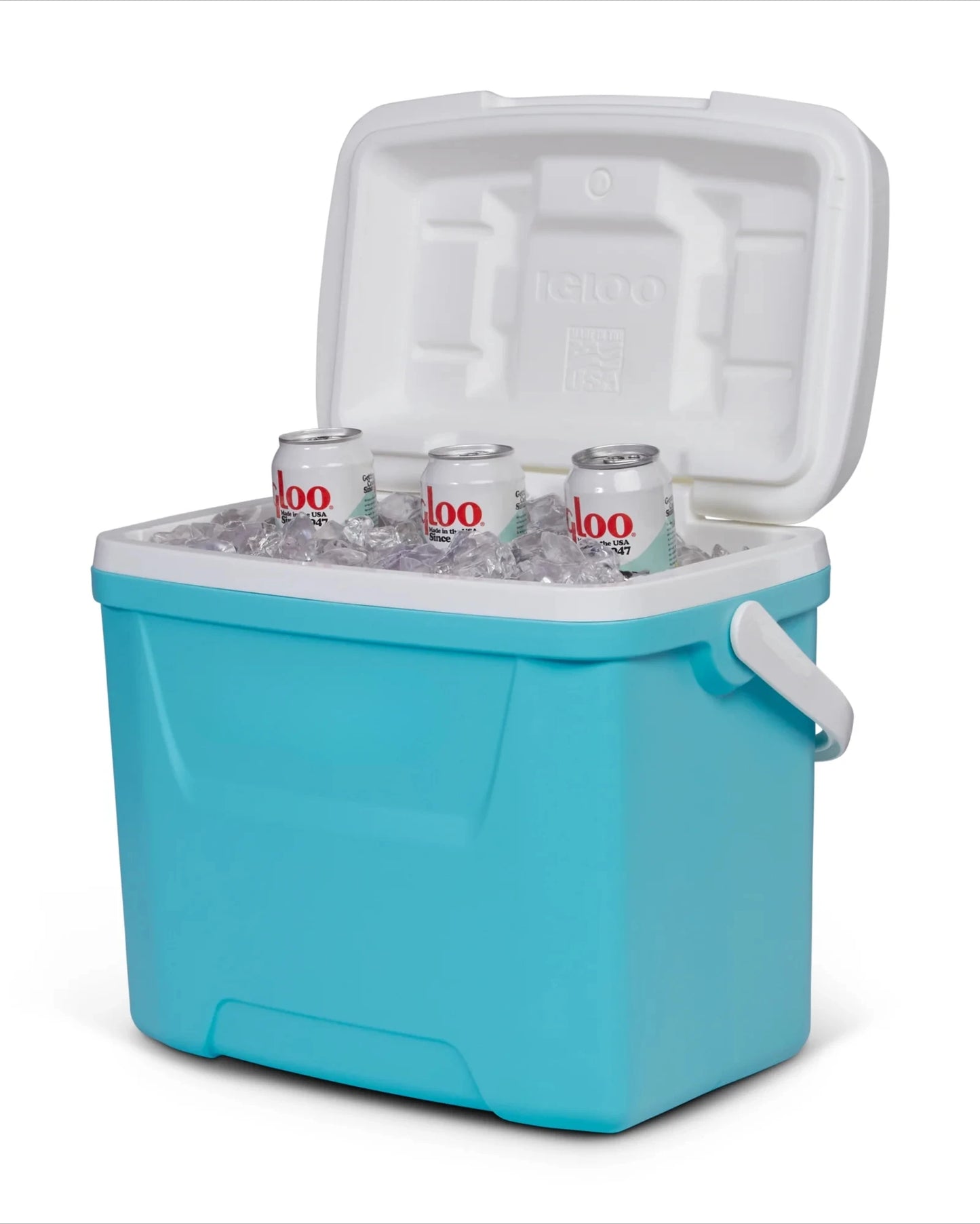 28 QT Outdoor Picnic Camping Cooler with Swing-Away Handle for Easy One-Hand Carrying Perfect for Picnics Camping and Parties