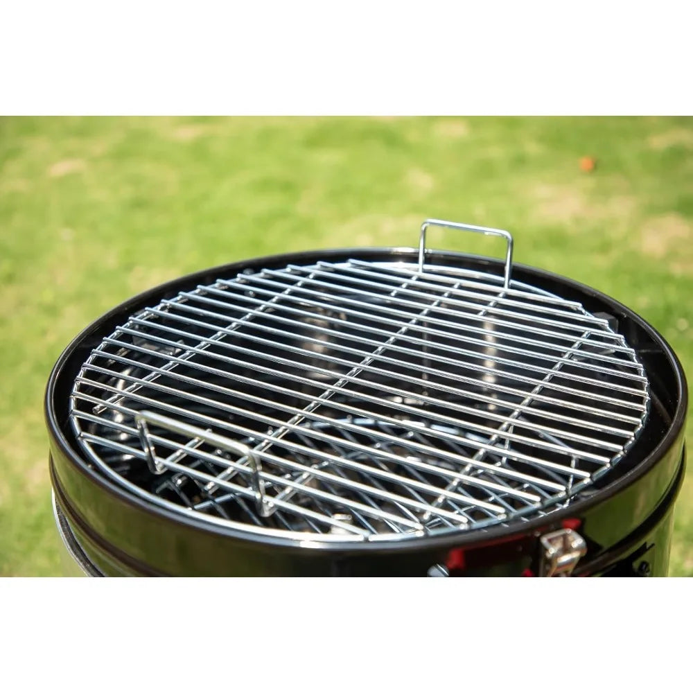 Sophia And William 18 Inch Vertical Charcoal Smoker BBQ Grill With Porcelain Enameled Smoking Chamber And Two Layer Smoking Shelves