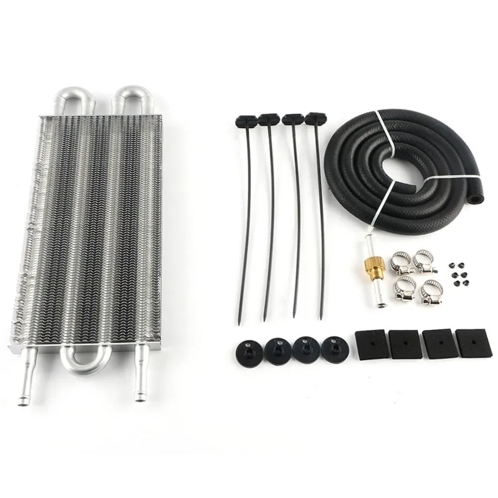 Universal Aluminum Remote Transmission Oil Cooler Auto Manual Radiator Converter Kit 2 Row 4 Row 6 Row 8 Row 10 Row 16 Row