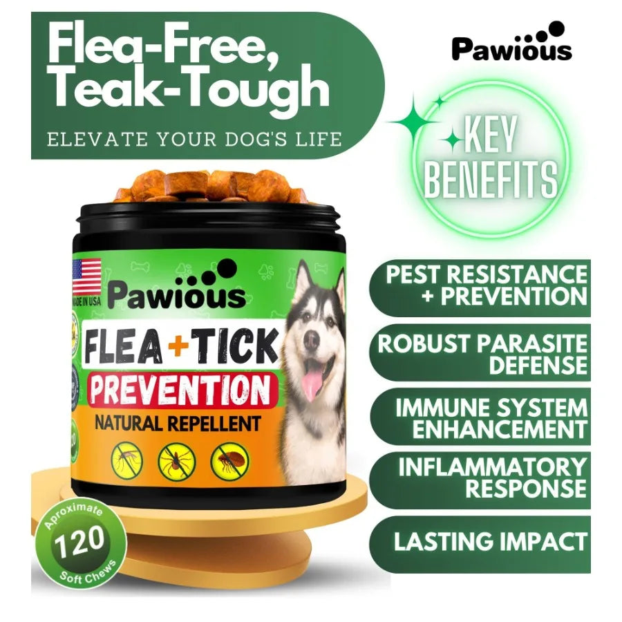 Flea and Tick Prevention Chewables for Dogs Natural Oral Flea and Tick Control Supplement