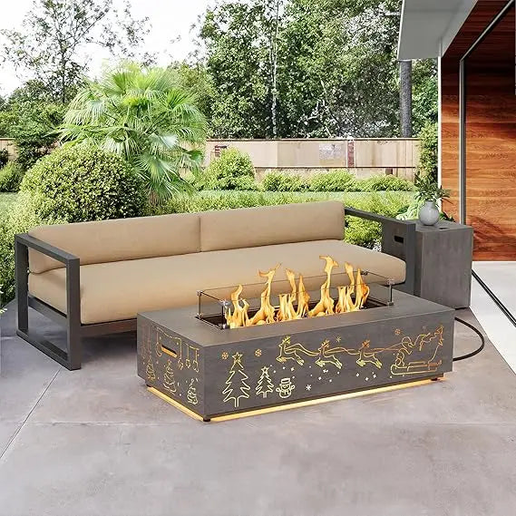 Propane Fire Pit Table 42 Inch Gas Fire Pits Outdoor Fireplaces Tabletop Fire Pit for Patio CSA Certified