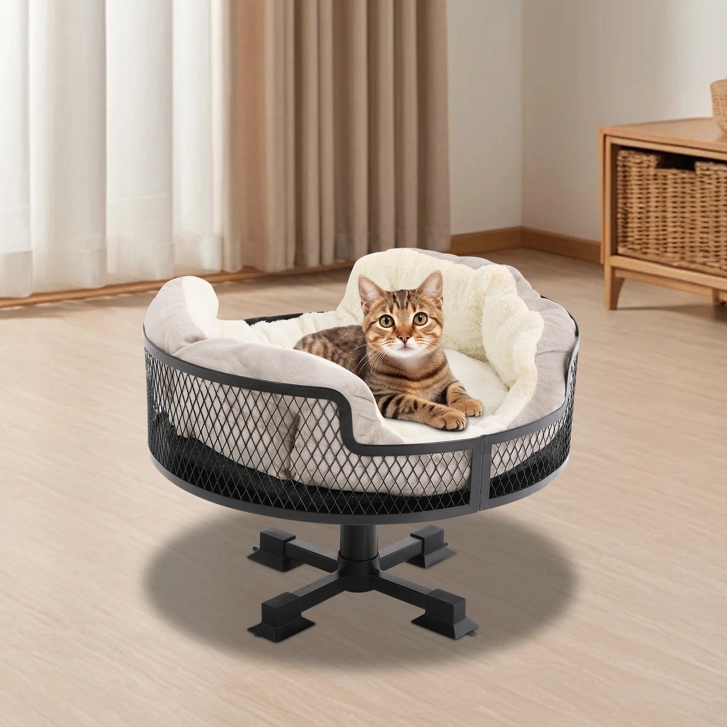 Portable Stainless Steel Elevated Cat Desk Bed 22 Lbs