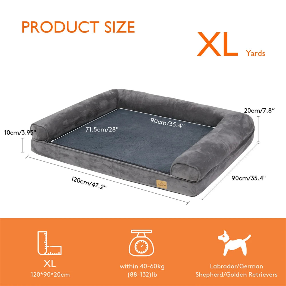 XXXL Calming Orthopedic Memory Foam Dog Bed Removable Cover