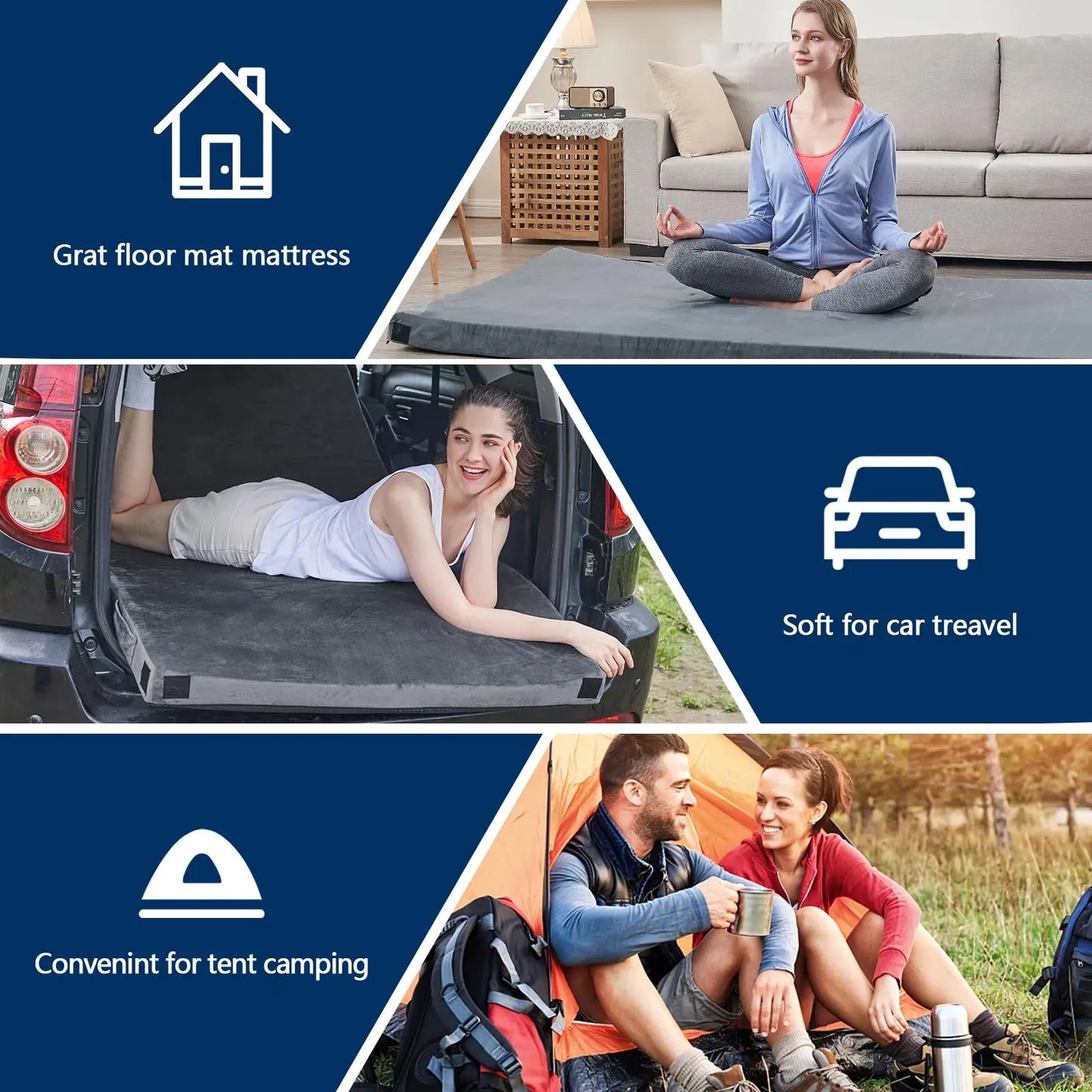 WESTTUNE Memory Foam Camping Sleeping Pad Portable For Car