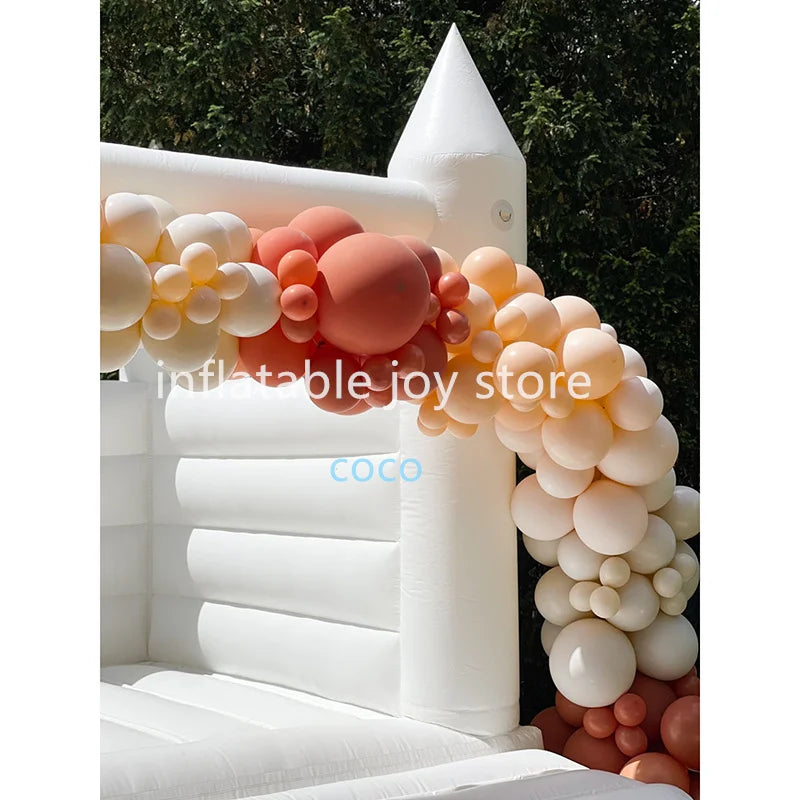 Free Shipment Outdoor Commercial Inflatable Wedding Bouncy Castle White Bounce House for Anniversary Party