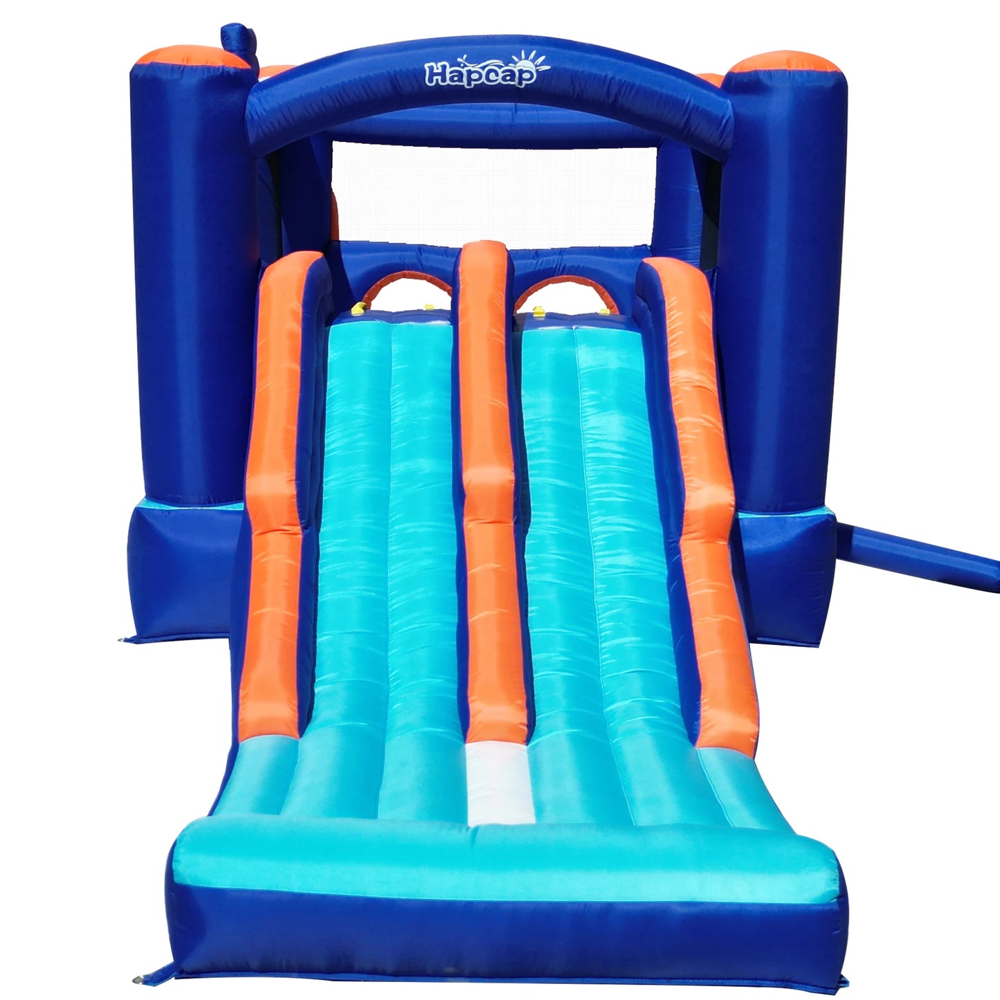 Inflatable Bounce House Obstacle Course for Kids with 2 Racing Slides Spacious Jumping Area Tunnels and Climbing Walls with Blower