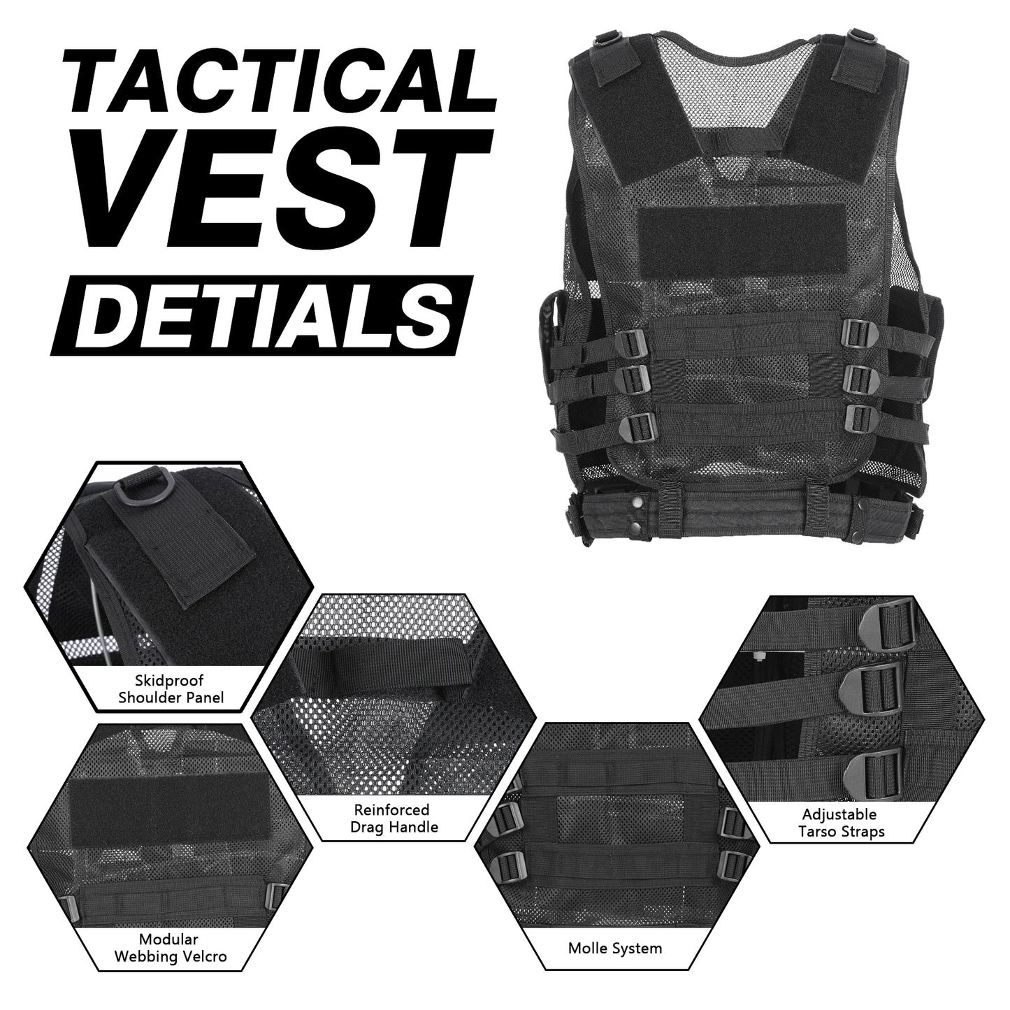 Tactical Vest Airsoft Gear Breathable Multi Pocket