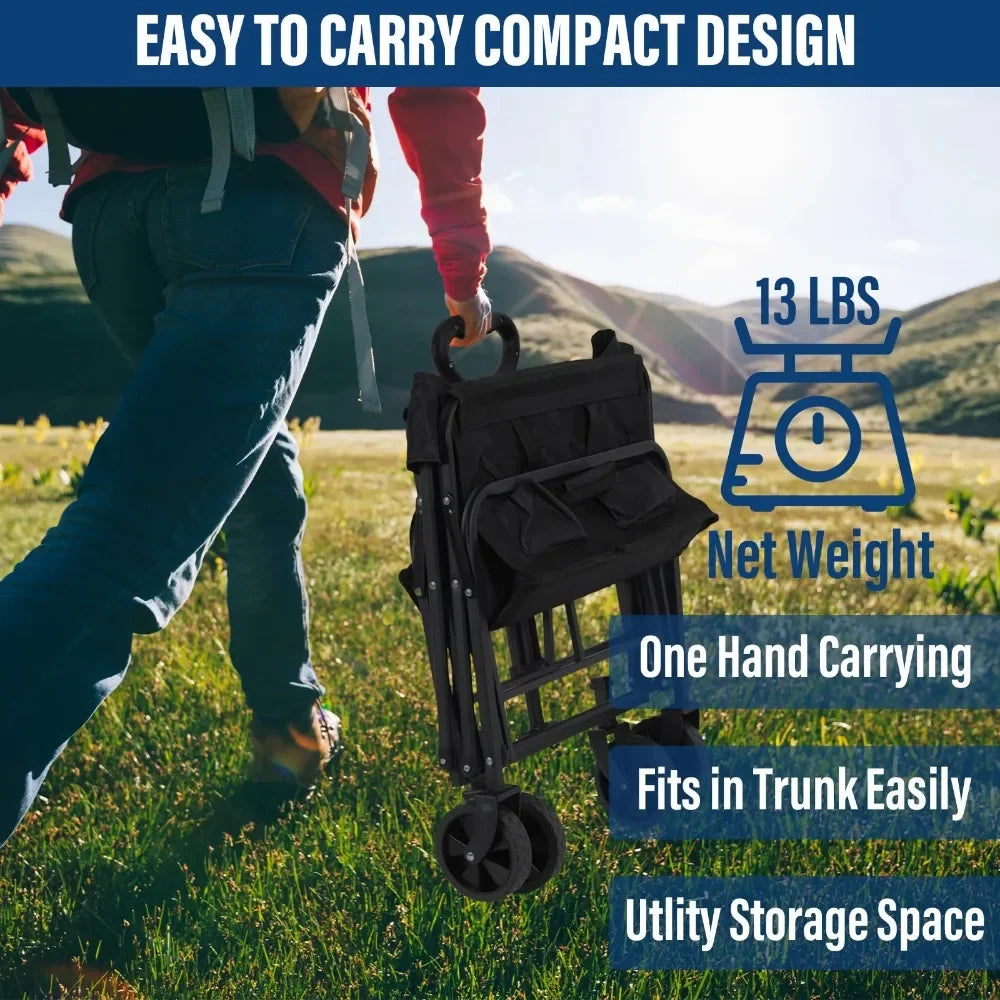Foldable Wheel Camping Handcart Portable One Hand Cargo