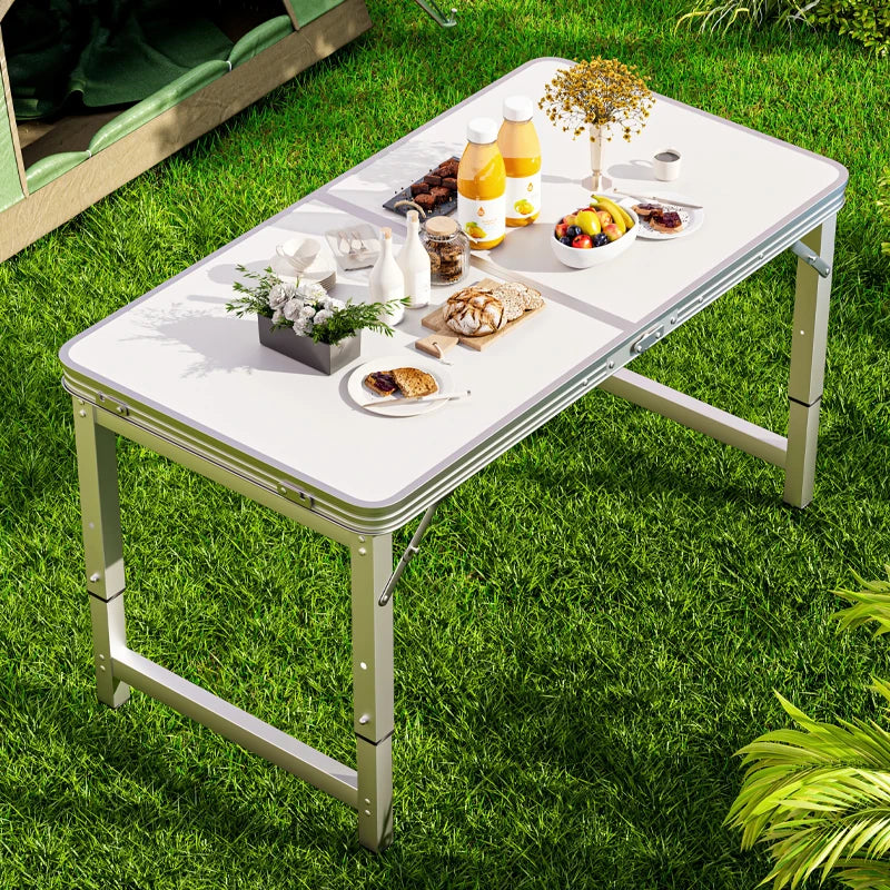 Portable Folding Outdoor Table with Handle for Camping Picnics and Gatherings No Electricity Required