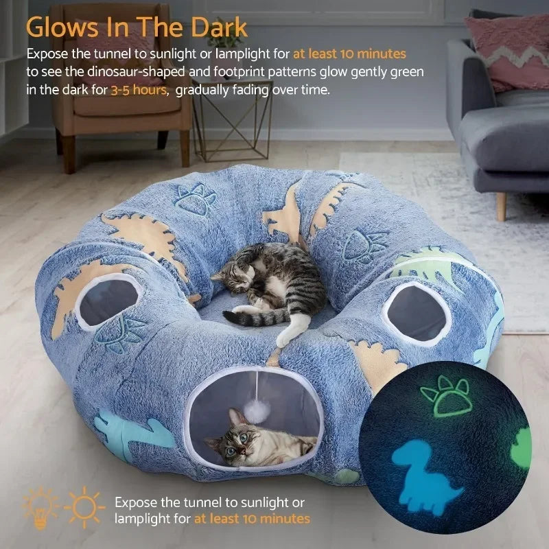 Cat Tunnels Interactive Play System With Foldable And Washable 4 Entry Adventure Zone