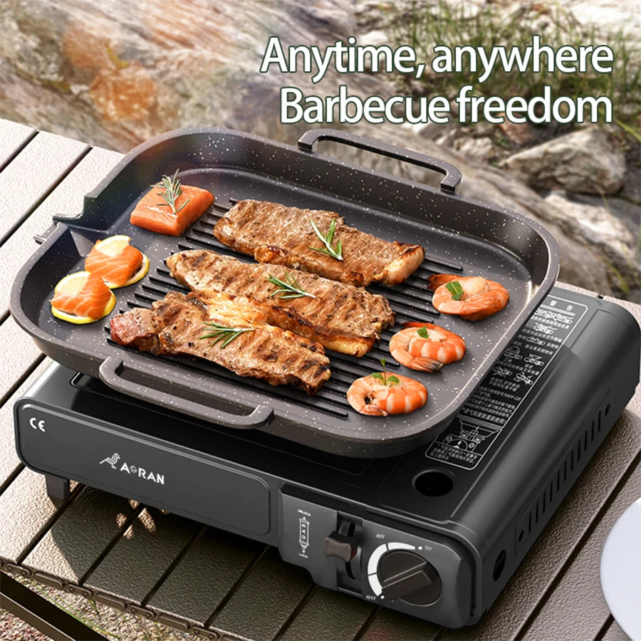 Portable Card Gas Stove With Igniter For Camping Use
