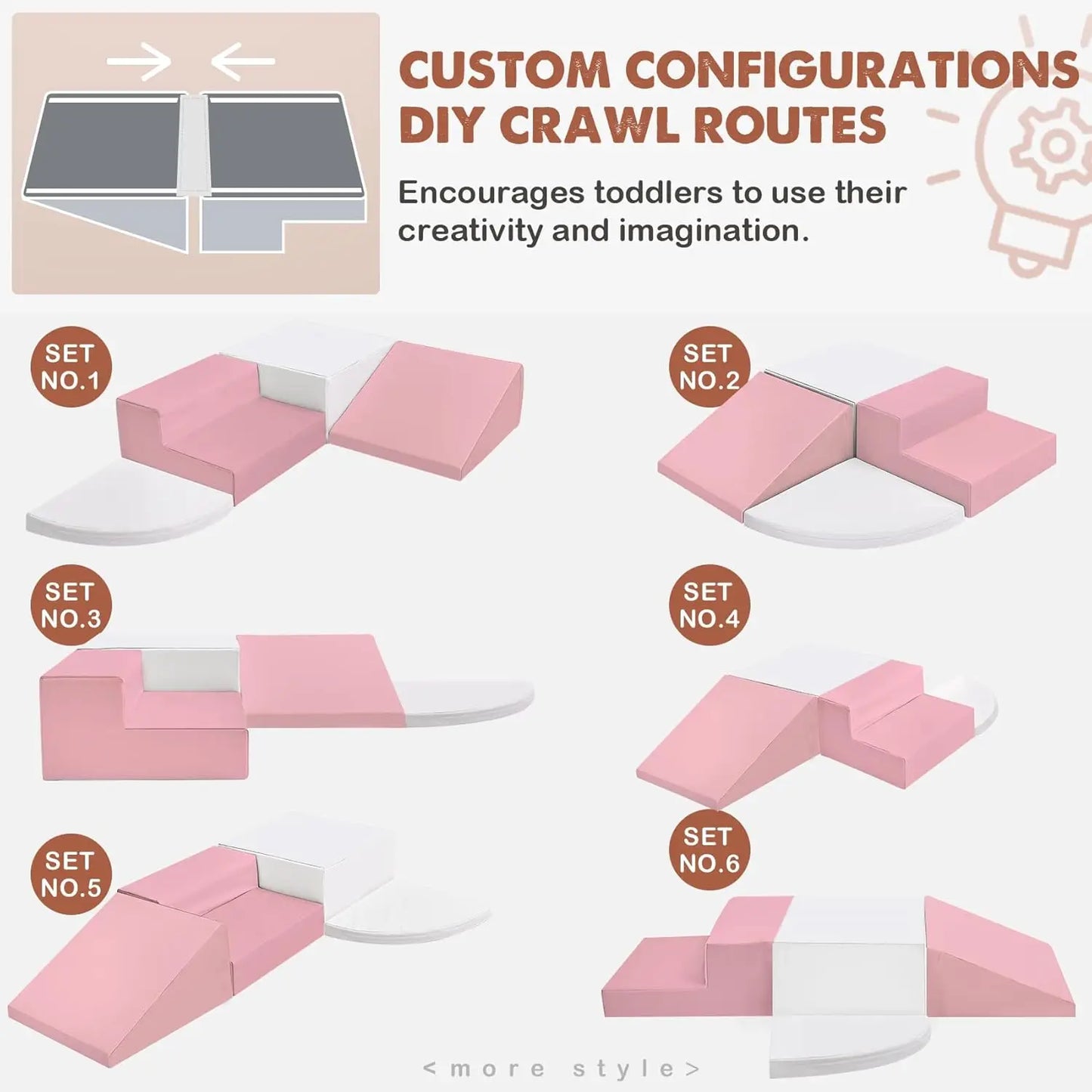 Large 4 Pieces Toddler Climbing Toys Non Toxic Eco Friendly Indoor Soft Play Equipment