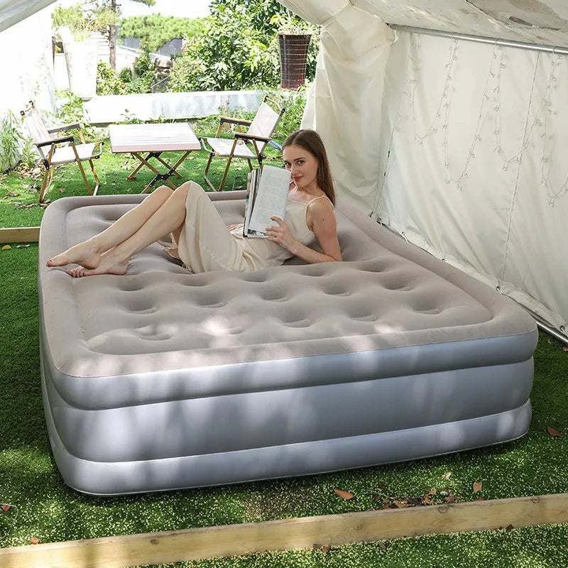 Portable Folding Inflatable Camping Mattress With Pump
