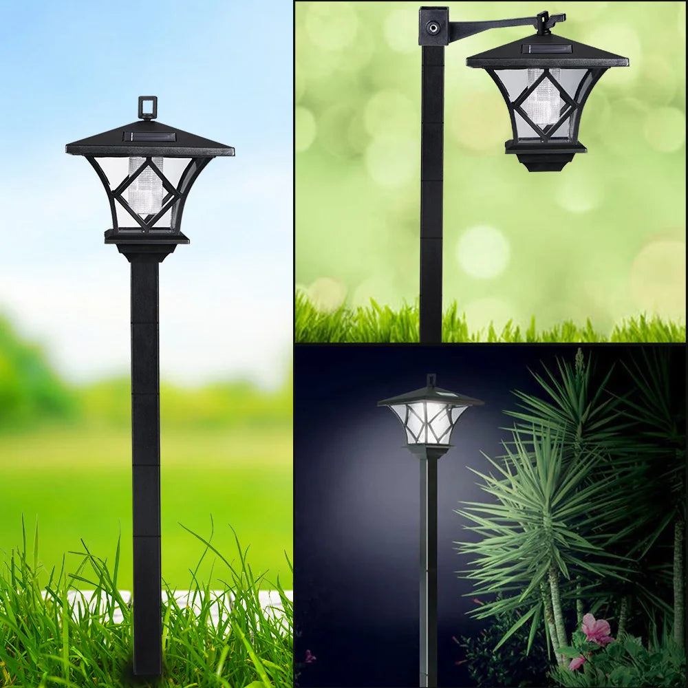 Vintage Solar Post Light Waterproof Lamp For Patio Garden