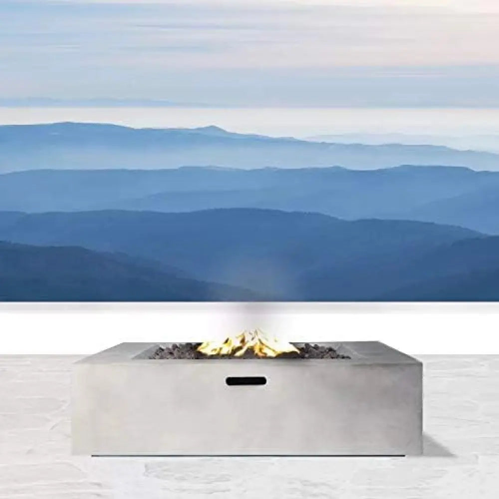 12 Inch Concrete Outdoor Fire Pit Table Modern Garden Patio Heater