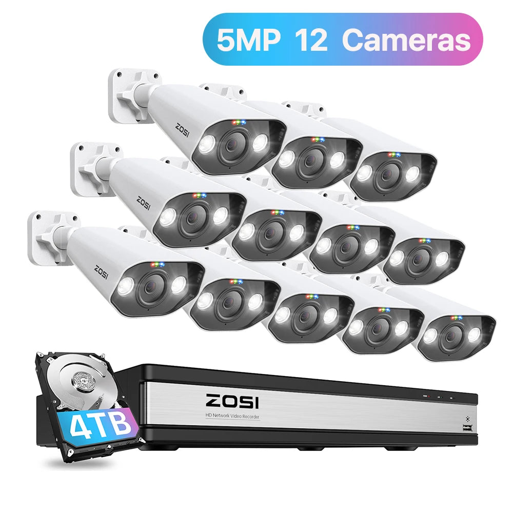 ZOSI 16CH 4K PoE 8MP NVR Security Camera System Outdoor