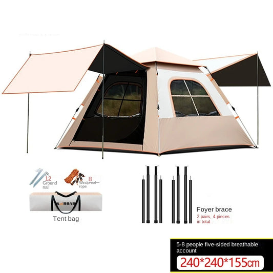 Portable Automatic Camping Tent With Canopy Two Doors