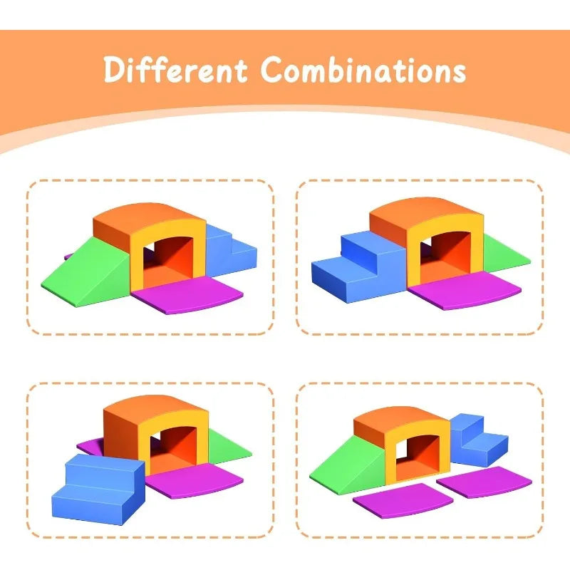 Linor Foam Climbing Blocks for Toddlers, 7/10 Pcs Climbing Toys for Toddlers 1-3 (5pcs) Games for Kids  Outdoor Toys