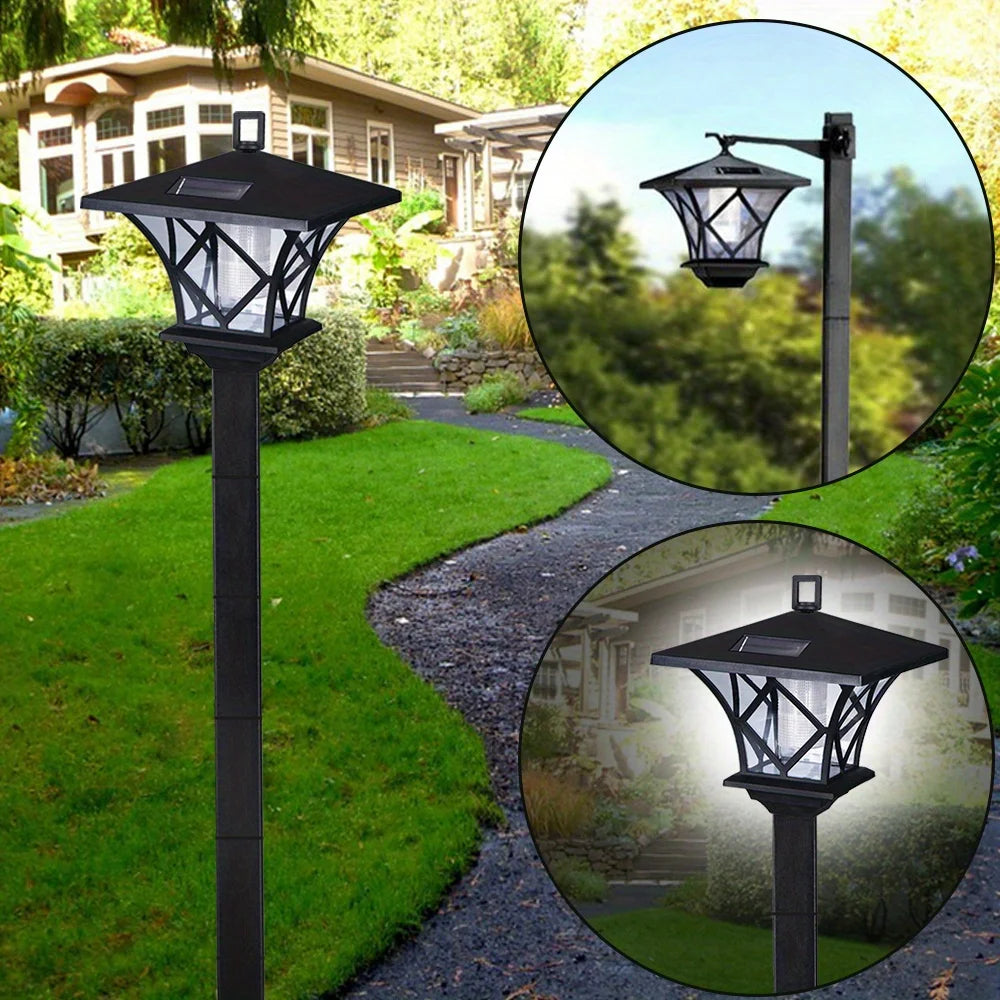 Vintage Solar Post Light Waterproof Lamp For Patio Garden