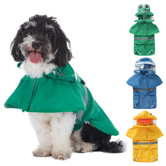 Reflective Waterproof Dog Raincoat With Hood For All Breeds
