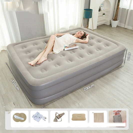 Portable Folding Inflatable Camping Mattress With Pump