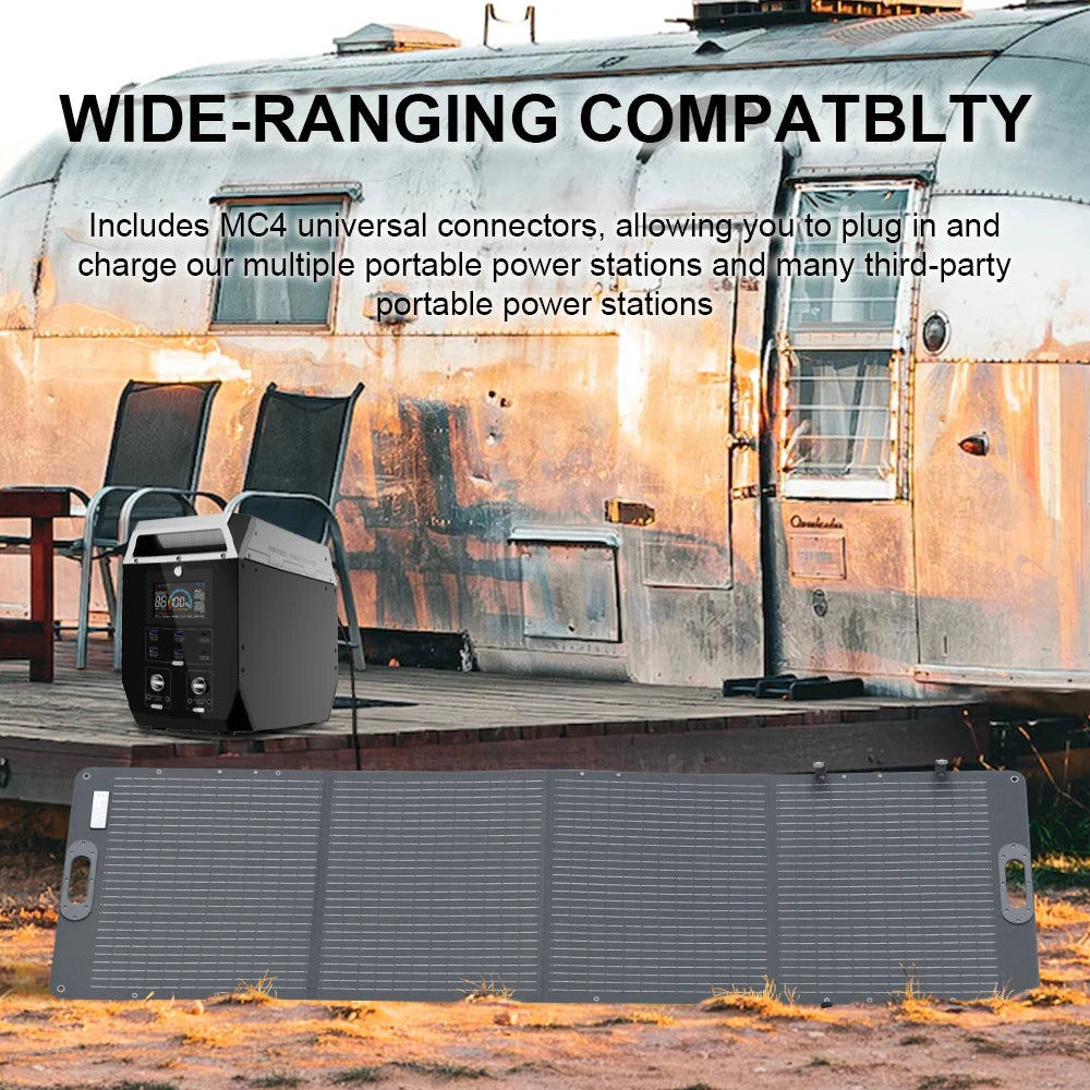 Ctolity 100W 200W Flexible Foldable Solar Panel Portable Waterproof Solar Generator Kit 12V 18V For Camping