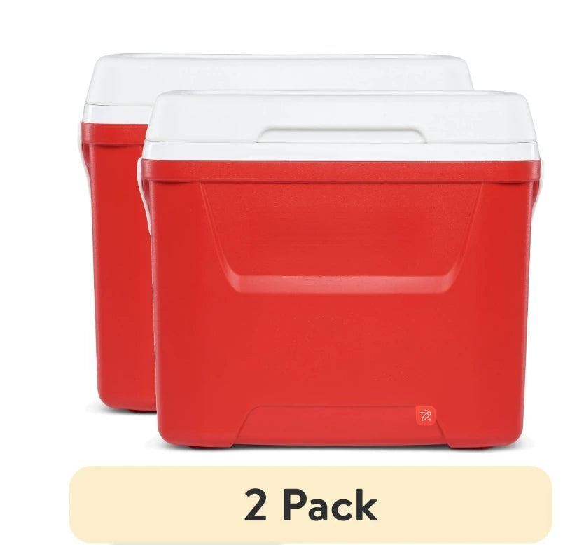 28 QT Outdoor Picnic Camping Cooler with Swing-Away Handle for Easy One-Hand Carrying Perfect for Picnics Camping and Parties