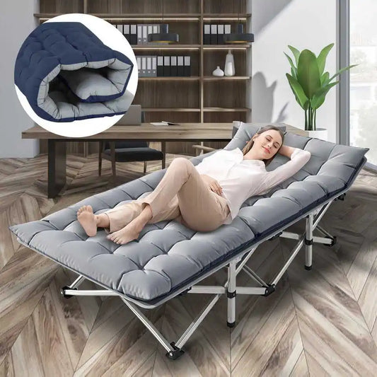 Folding Camping Cot Portable Heavy Duty Bed Adults 200kg