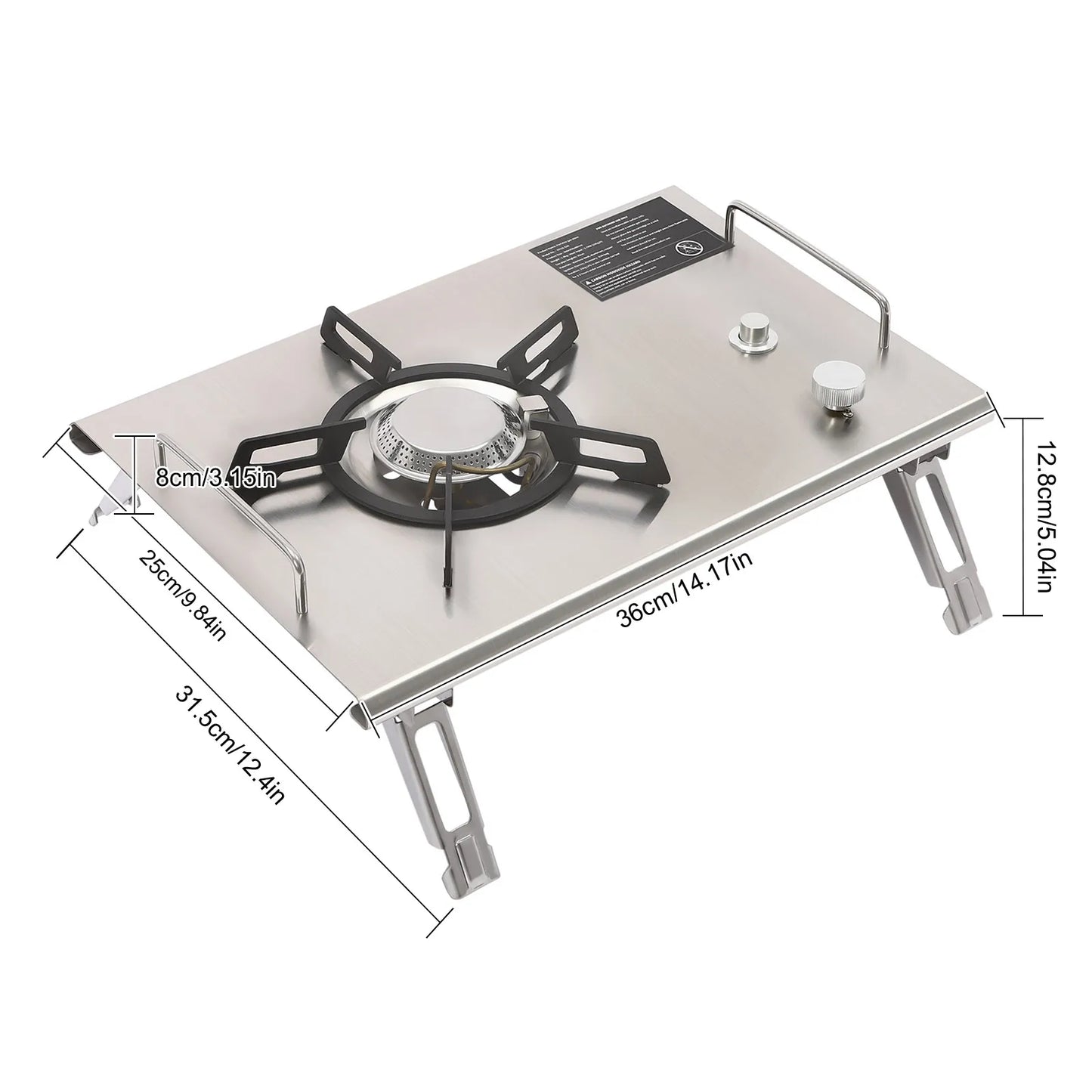 Foldable Portable Outdoor Gas Stove Stainless Steel
